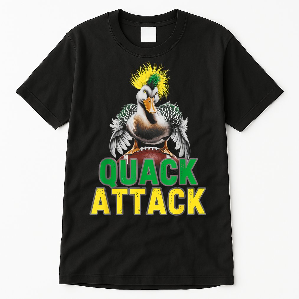 Vintage Funny Quack Attack White Green And Yellow Duck Tall T-Shirt