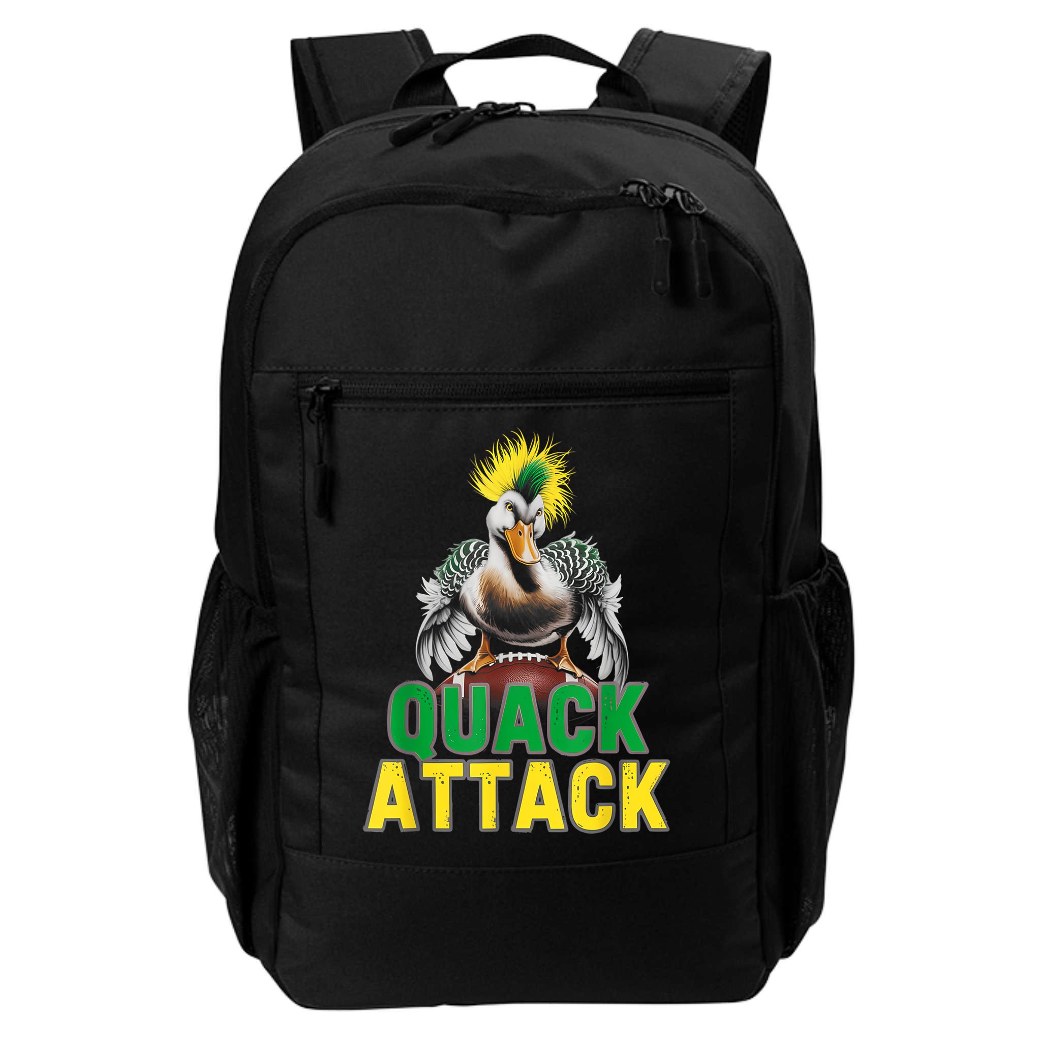 Vintage Funny Quack Attack White Green And Yellow Duck Backpack