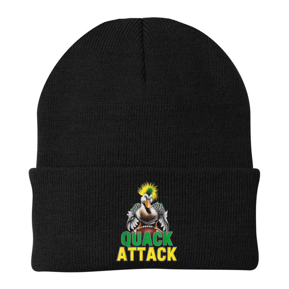 Vintage Funny Quack Attack White Green And Yellow Duck Beanie
