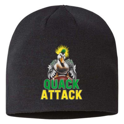 Vintage Funny Quack Attack White Green And Yellow Duck Sustainable Beanie