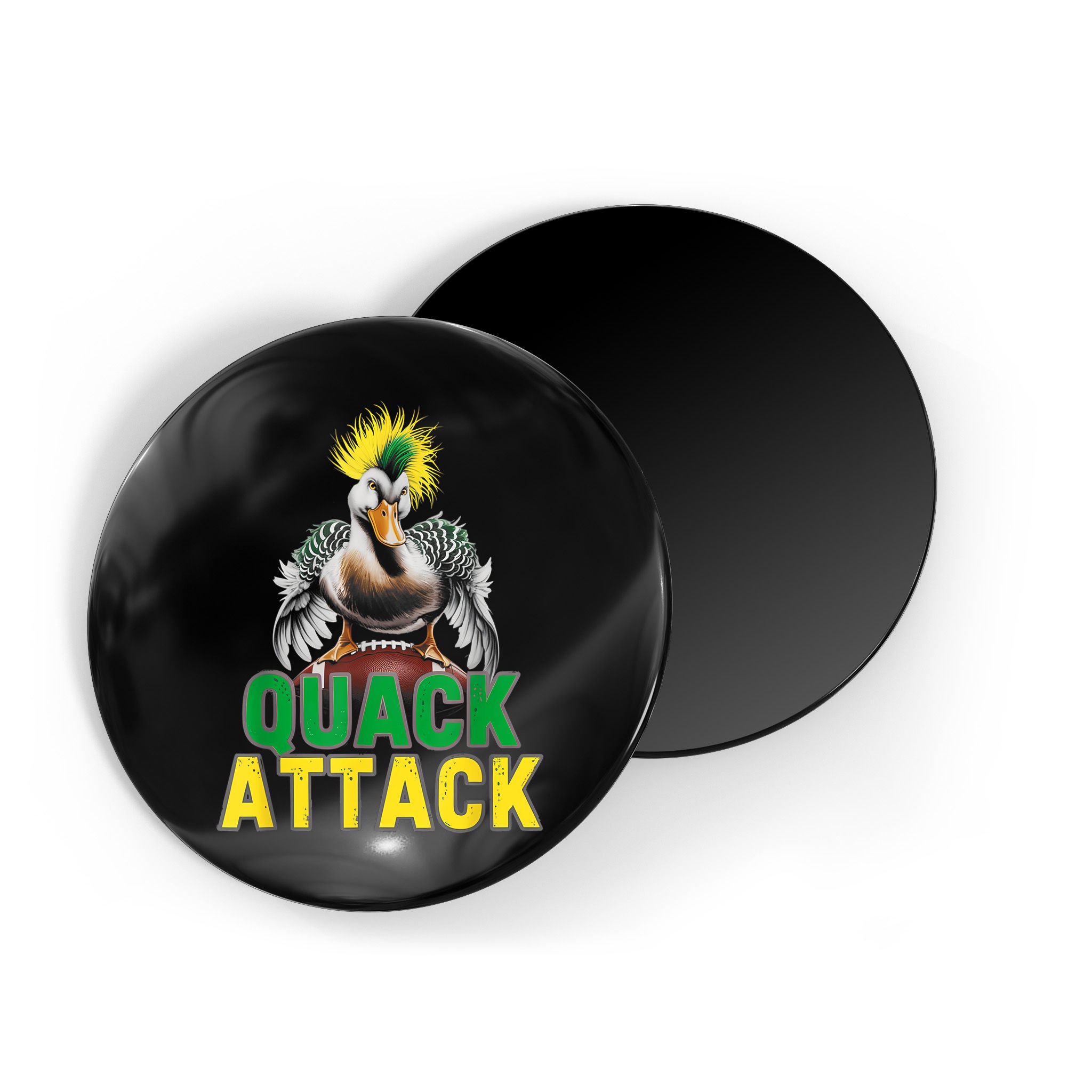 Vintage Funny Quack Attack White Green And Yellow Duck Magnet