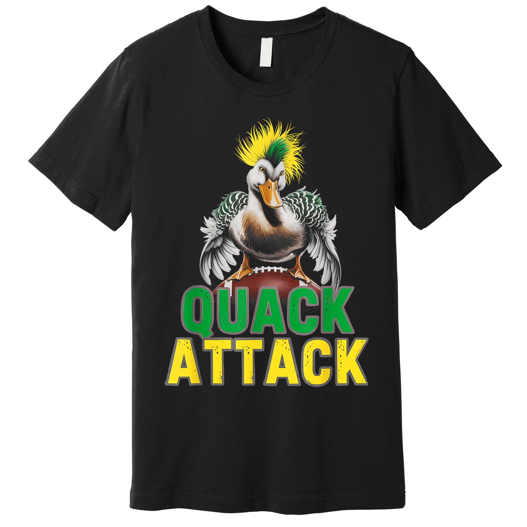 Vintage Funny Quack Attack White Green And Yellow Duck Premium T-Shirt