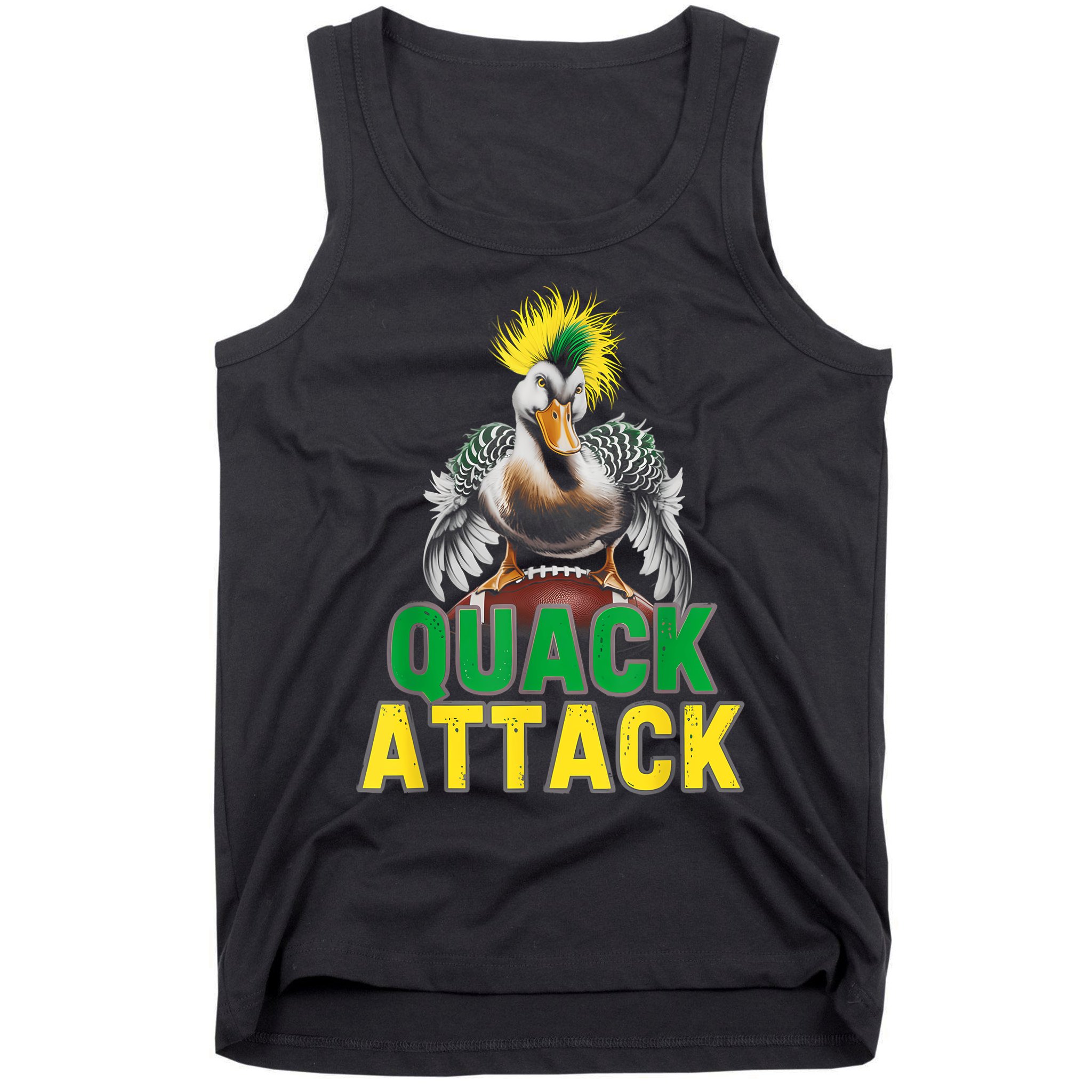 Vintage Funny Quack Attack White Green And Yellow Duck Tank Top