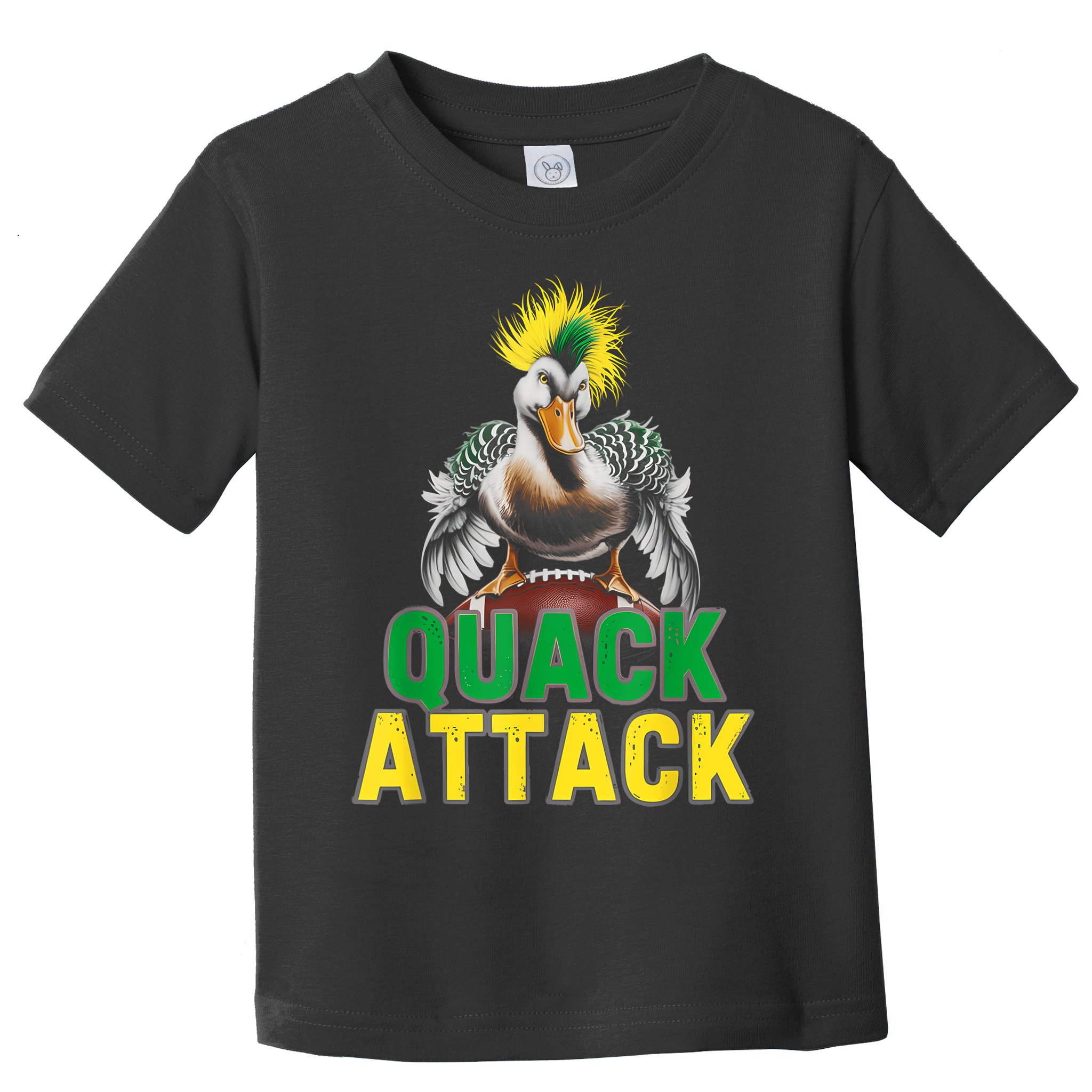 Vintage Funny Quack Attack White Green And Yellow Duck Toddler T-Shirt