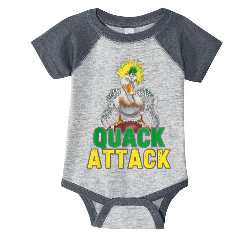 Vintage Funny Quack Attack White Green And Yellow Duck Infant Baby Jersey Bodysuit