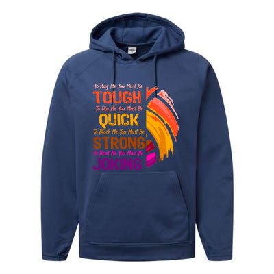 Volleyball Funny Quote Great For Teenage High School Player Cool Gift Performance Fleece Hoodie