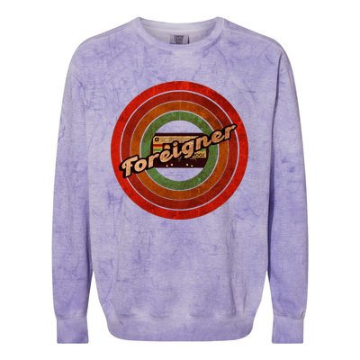 Vintage Foreigner Retro Cassette 90s Rock Music Colorblast Crewneck Sweatshirt