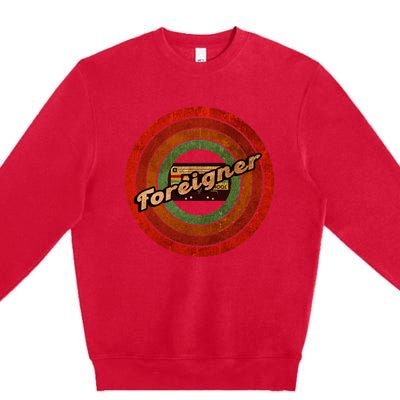 Vintage Foreigner Retro Cassette 90s Rock Music Premium Crewneck Sweatshirt