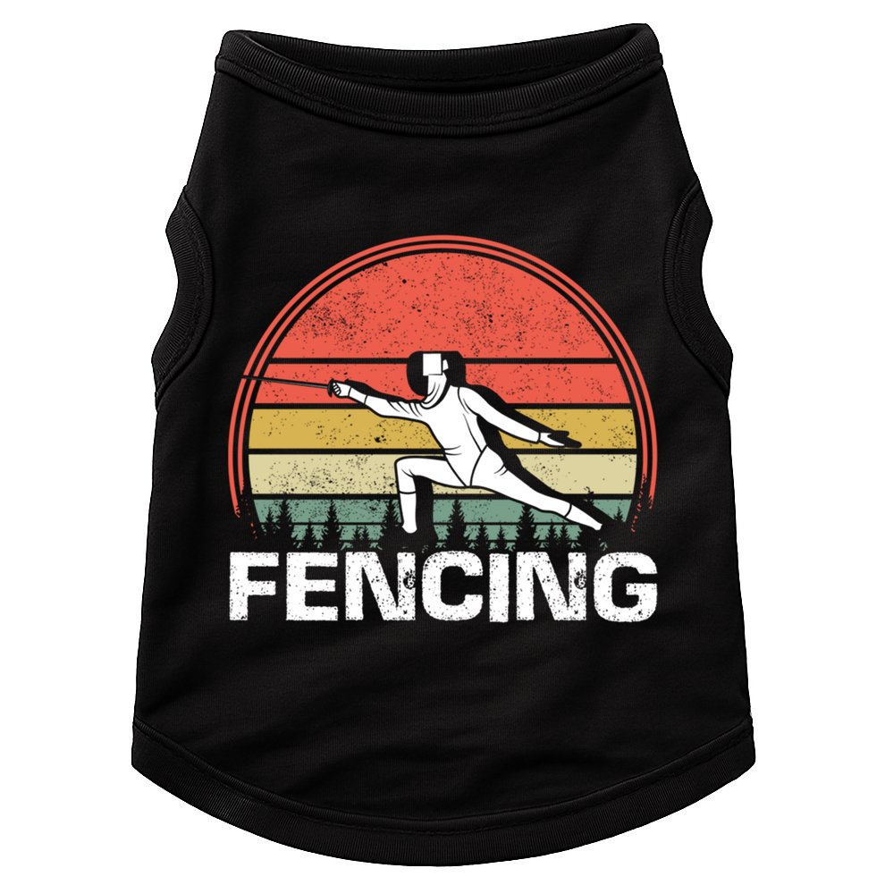 Vintage Fencer Retro Fencing Sports Duel Fight Saber Rapier Gift Doggie Tank
