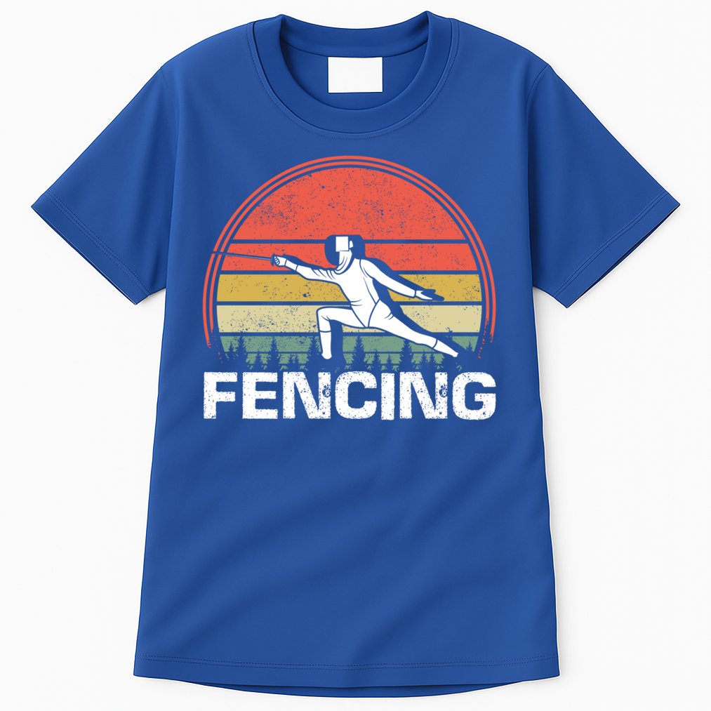 Vintage Fencer Retro Fencing Sports Duel Fight Saber Rapier Gift Tall T-Shirt