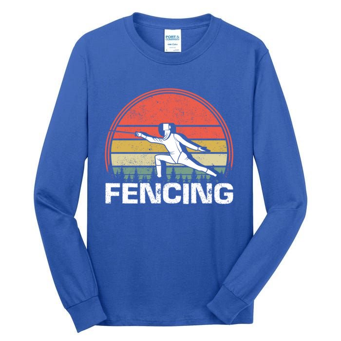 Vintage Fencer Retro Fencing Sports Duel Fight Saber Rapier Gift Tall Long Sleeve T-Shirt