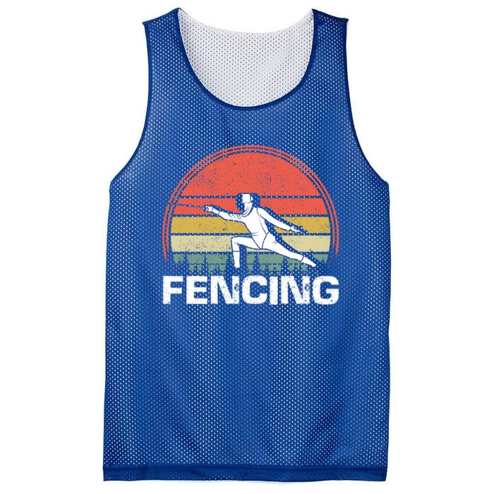 Vintage Fencer Retro Fencing Sports Duel Fight Saber Rapier Gift Mesh Reversible Basketball Jersey Tank