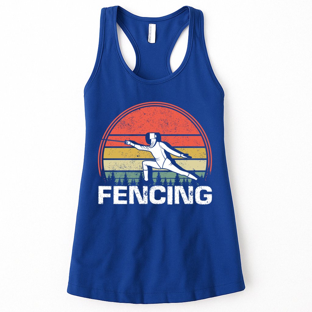 Vintage Fencer Retro Fencing Sports Duel Fight Saber Rapier Gift Womens Tank Top