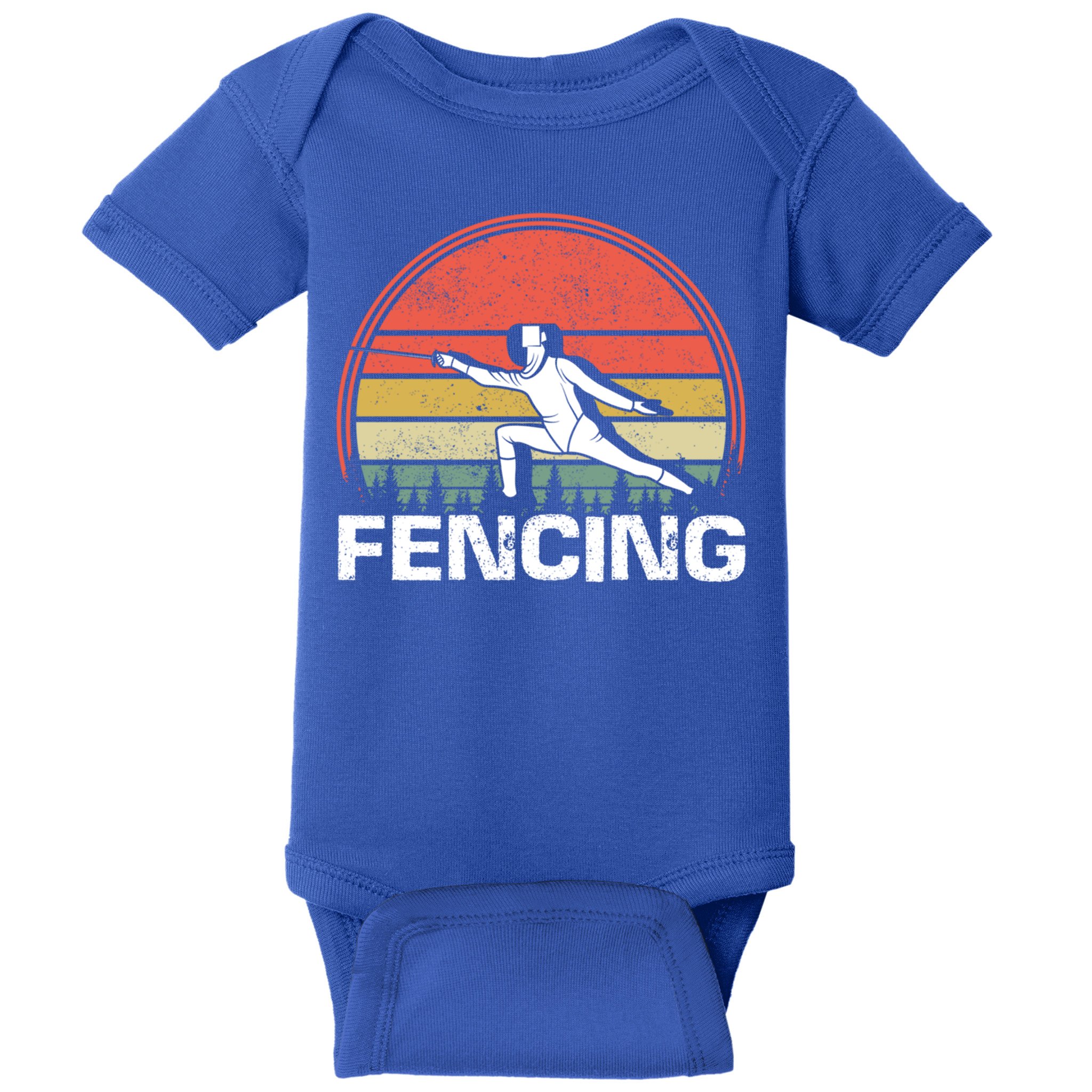 Vintage Fencer Retro Fencing Sports Duel Fight Saber Rapier Gift Baby Bodysuit
