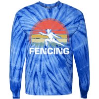 Vintage Fencer Retro Fencing Sports Duel Fight Saber Rapier Gift Tie-Dye Long Sleeve Shirt