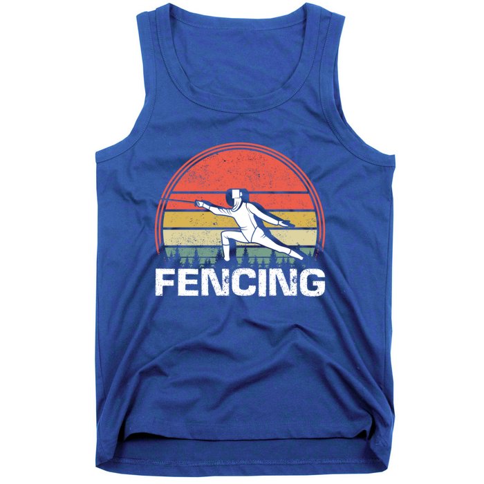 Vintage Fencer Retro Fencing Sports Duel Fight Saber Rapier Gift Tank Top