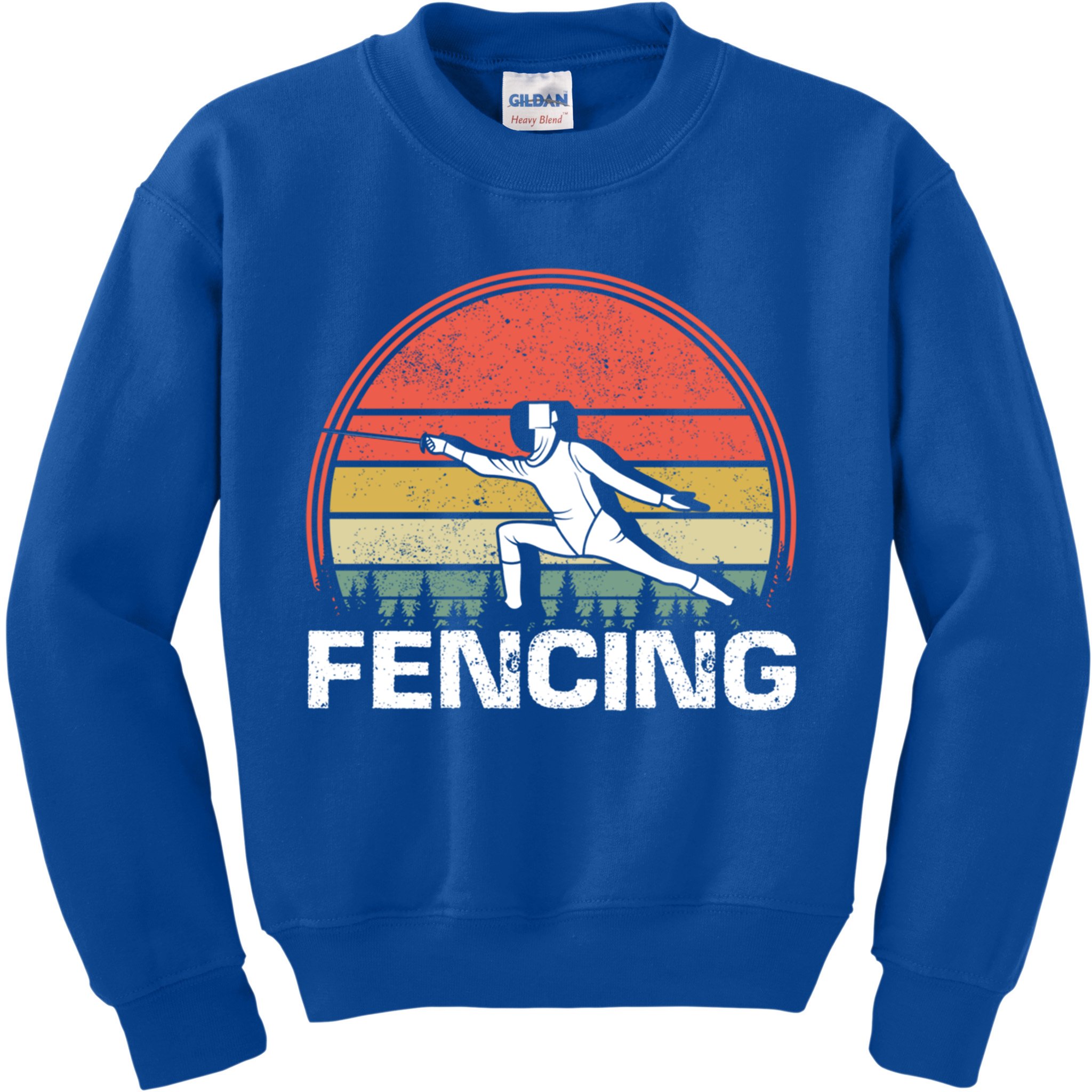 Vintage Fencer Retro Fencing Sports Duel Fight Saber Rapier Gift Kids Sweatshirt