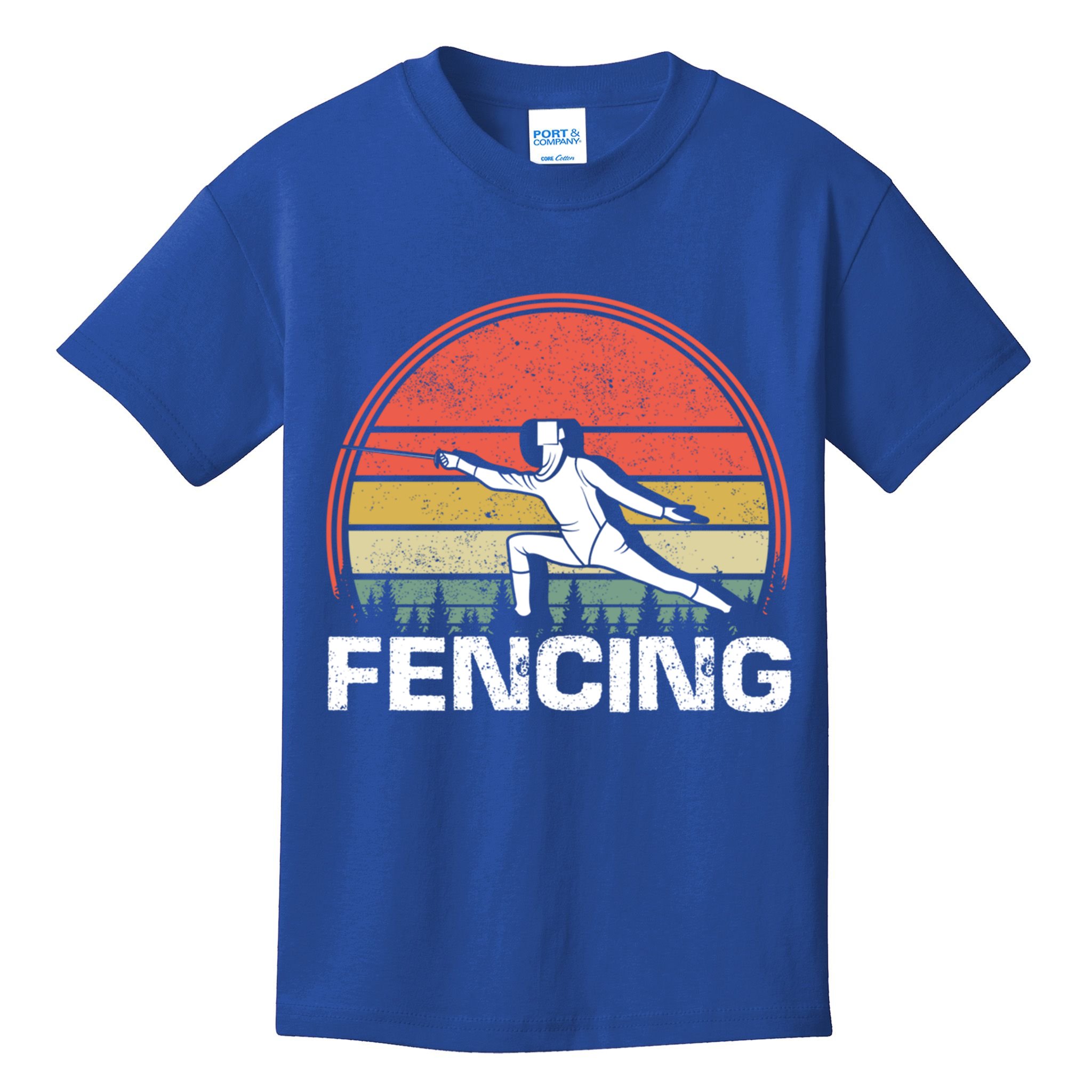 Vintage Fencer Retro Fencing Sports Duel Fight Saber Rapier Gift Kids T-Shirt
