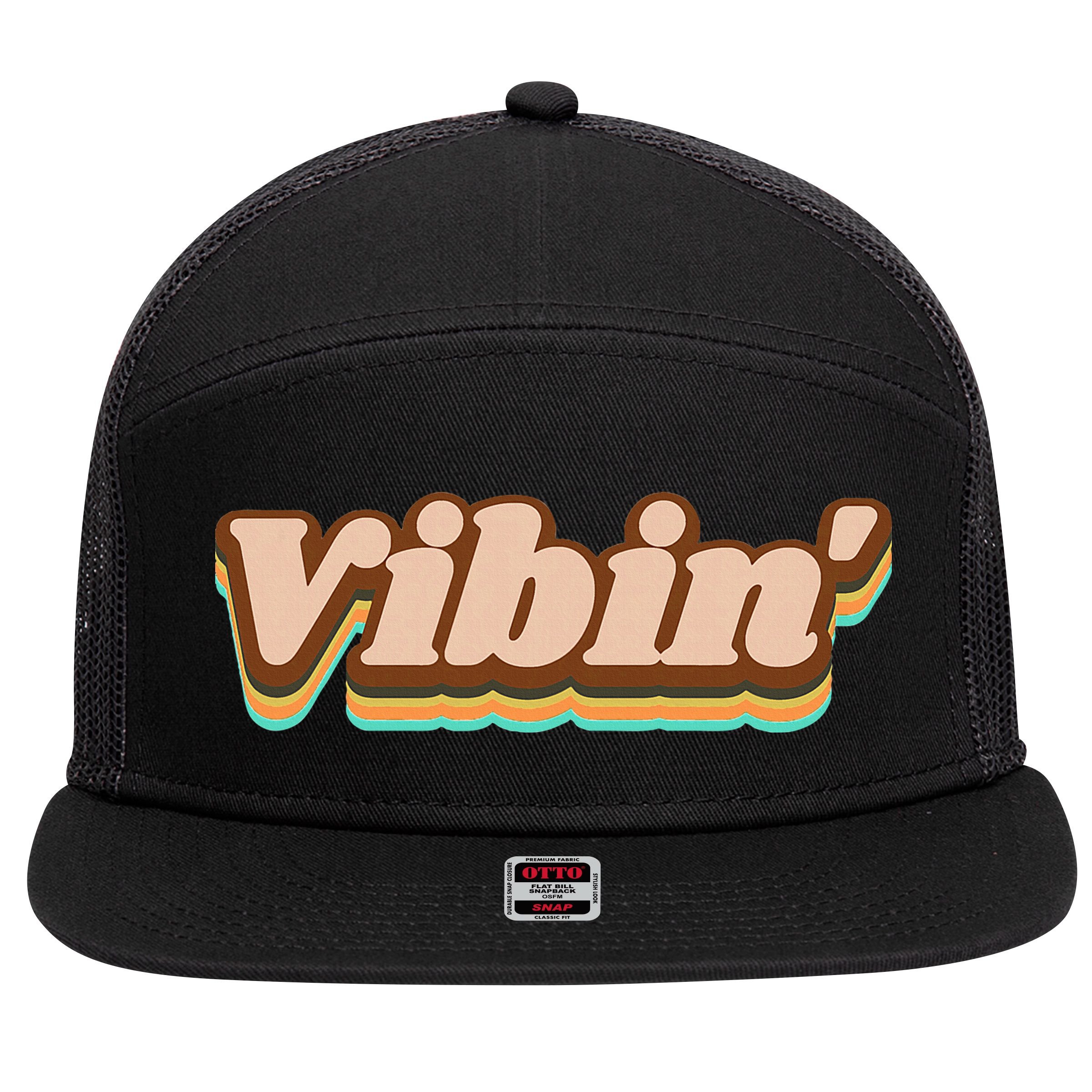 Vibin Fun Retro 7 Panel Mesh Trucker Snapback Hat