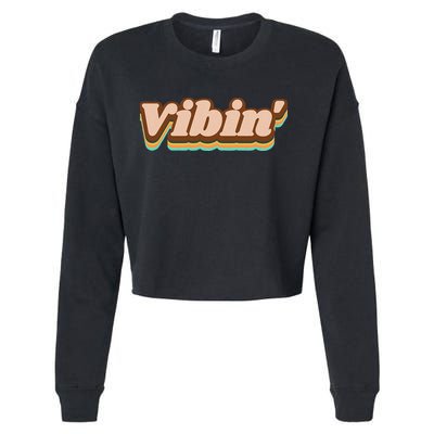 Vibin Fun Retro Cropped Pullover Crew