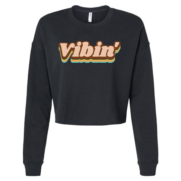 Vibin Fun Retro Cropped Pullover Crew