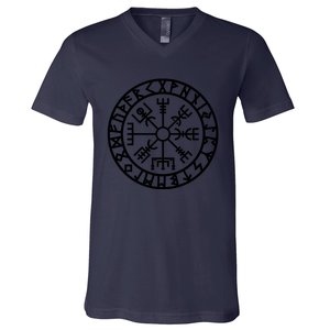 Vegvisir Futhark Runes Navigator Vikings V-Neck T-Shirt