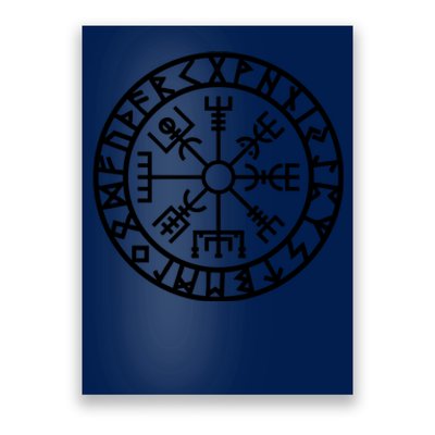 Vegvisir Futhark Runes Navigator Vikings Poster