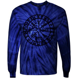 Vegvisir Futhark Runes Navigator Vikings Tie-Dye Long Sleeve Shirt