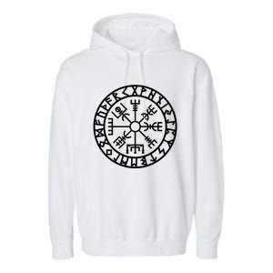 Vegvisir Futhark Runes Navigator Vikings Garment-Dyed Fleece Hoodie