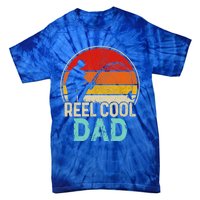 Vintage Fishing Reel Cool Dad Funny Fathers Day Dad Funny Gift Tie-Dye T-Shirt