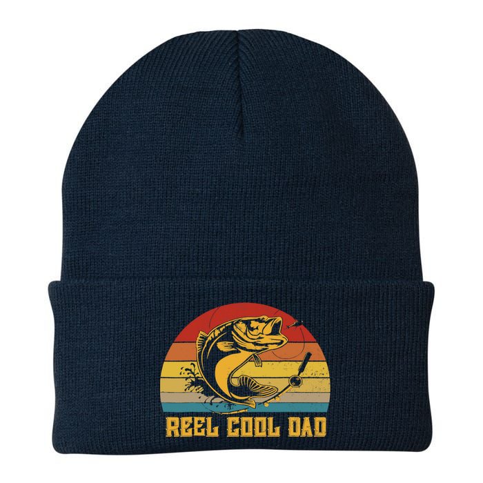 Vintage Fishing Reel Cool Dad Funny Fathers Day Knit Cap Winter Beanie