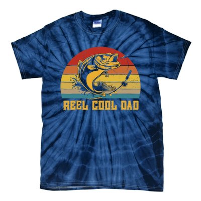 Vintage Fishing Reel Cool Dad Funny Fathers Day Tie-Dye T-Shirt