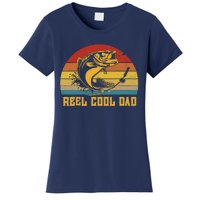 Vintage Fishing Reel Cool Dad Funny Fathers Day Women's T-Shirt