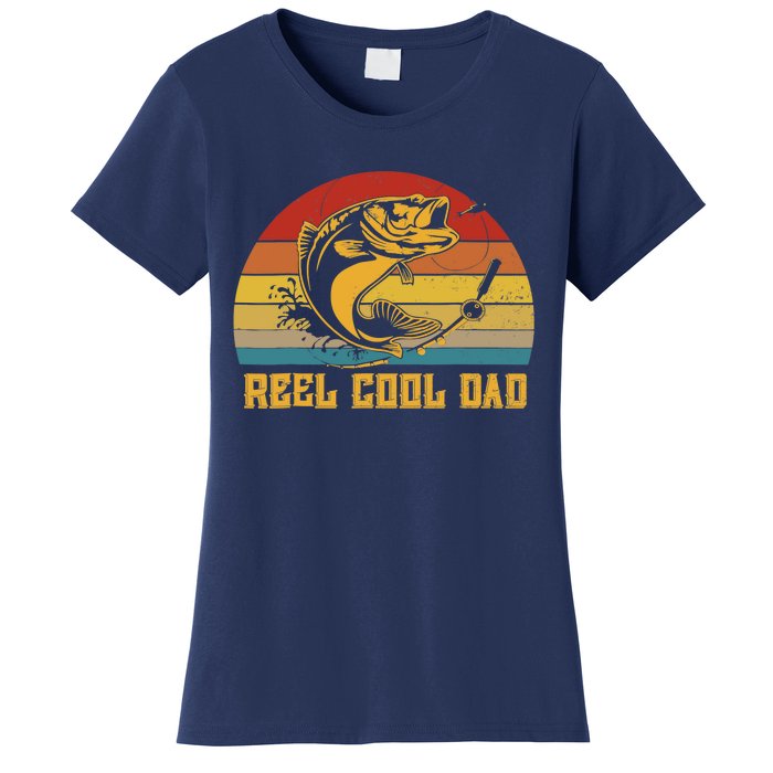 Vintage Fishing Reel Cool Dad Funny Fathers Day Women's T-Shirt