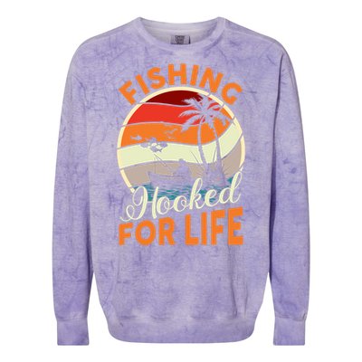 Vintage Fishing Retro Graphic Colorblast Crewneck Sweatshirt