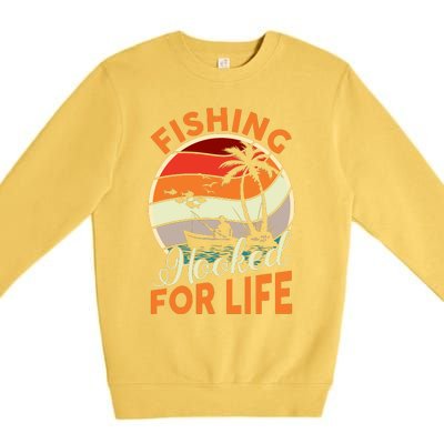 Vintage Fishing Retro Graphic Premium Crewneck Sweatshirt