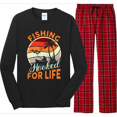 Vintage Fishing Retro Graphic Long Sleeve Pajama Set