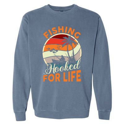 Vintage Fishing Retro Graphic Garment-Dyed Sweatshirt