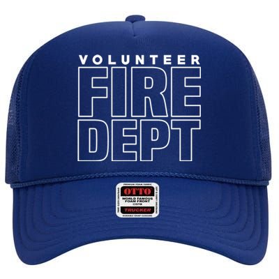 Volunteer Fire Rescue Departt Firefighter Uniform Duty Cute Gift High Crown Mesh Back Trucker Hat