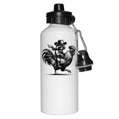 Vintage Funny Raccoon With Cowboy Hat Aluminum Water Bottle