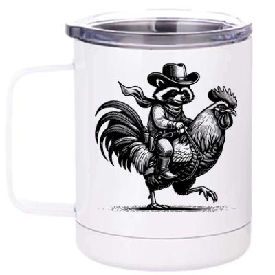 Vintage Funny Raccoon With Cowboy Hat 12 oz Stainless Steel Tumbler Cup