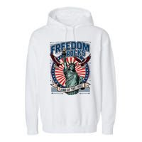 Vintage Freedom Rocks Land Of The Free 4th Of July Garment-Dyed Fleece Hoodie