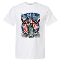 Vintage Freedom Rocks Land Of The Free 4th Of July Garment-Dyed Heavyweight T-Shirt