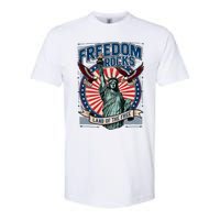 Vintage Freedom Rocks Land Of The Free 4th Of July Softstyle CVC T-Shirt