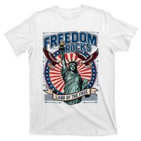 Vintage Freedom Rocks Land Of The Free 4th Of July T-Shirt