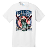 Vintage Freedom Rocks Land Of The Free 4th Of July Tall T-Shirt