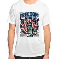 Vintage Freedom Rocks Land Of The Free 4th Of July Adult ChromaSoft Performance T-Shirt