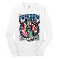 Vintage Freedom Rocks Land Of The Free 4th Of July Tall Long Sleeve T-Shirt