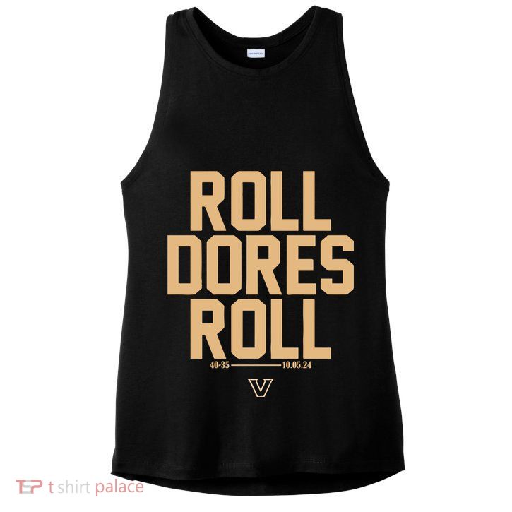 Vanderbilt Football Roll Dores Roll Ladies PosiCharge Tri-Blend Wicking Tank