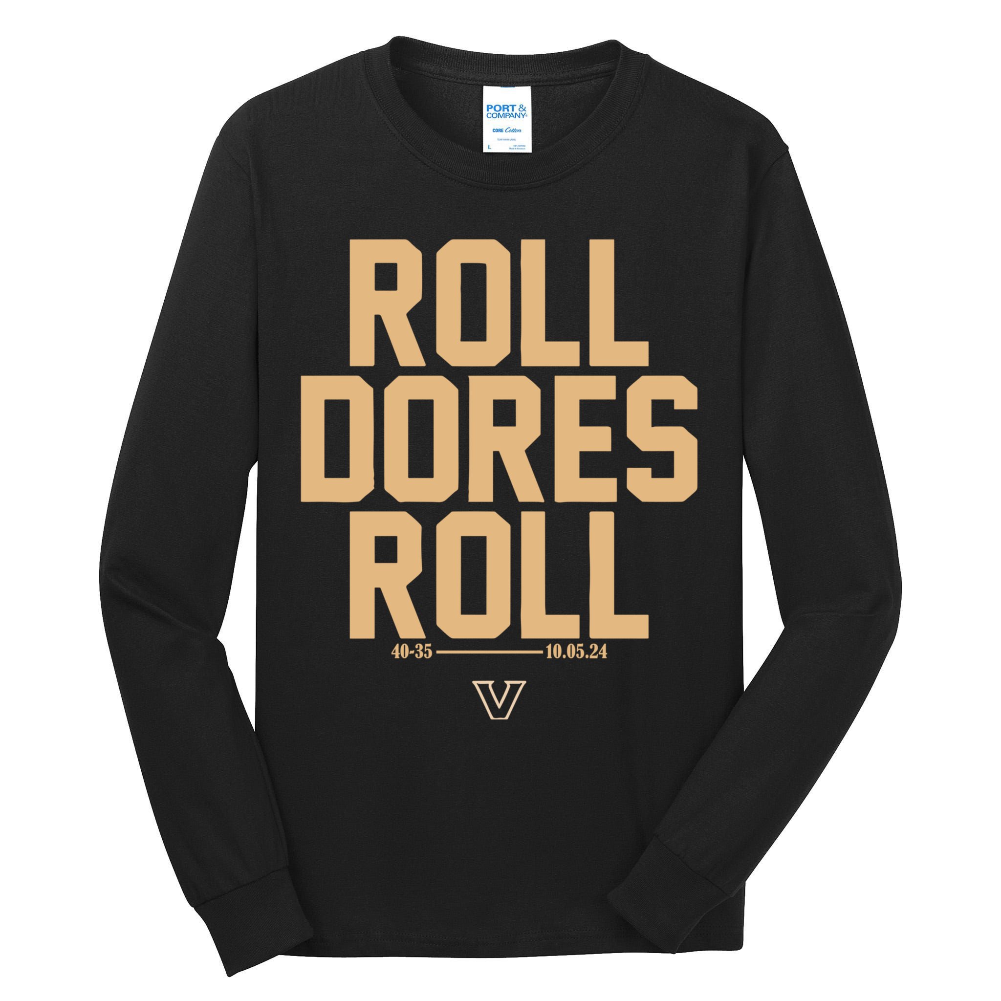 Vanderbilt Football Roll Dores Roll Tall Long Sleeve T-Shirt